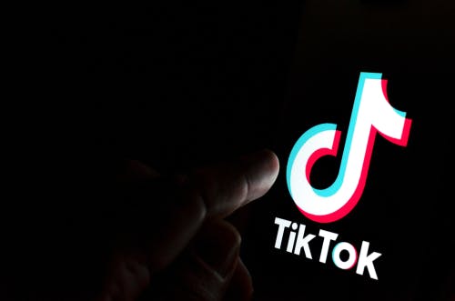 tiktok logo in dark